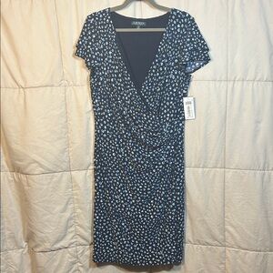 Ralph Lauren Navy Floral Midi Dress